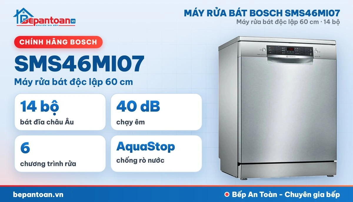 Máy rửa bát Bosch SMS46MI07 - tổng quan