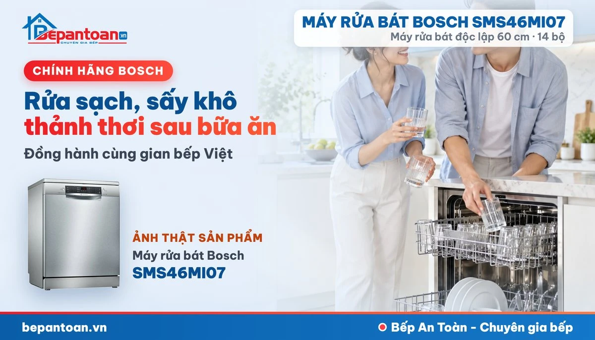 Máy rửa bát Bosch SMS46MI07 - gia đình