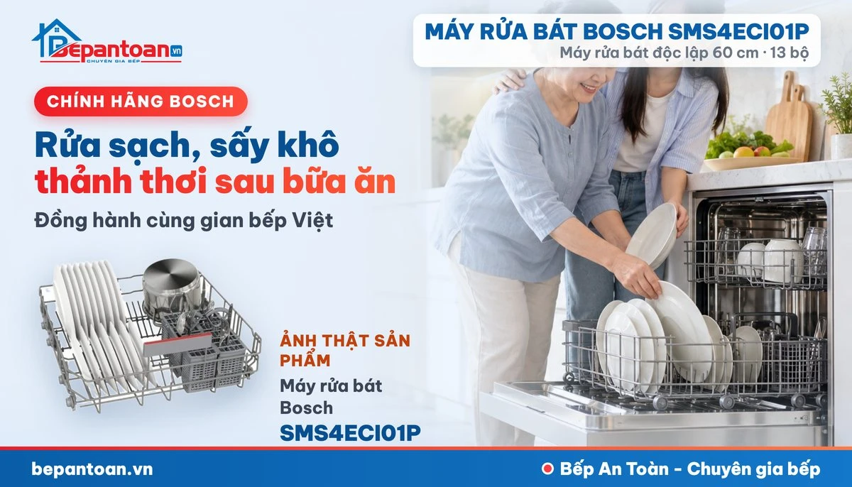 Máy rửa bát Bosch SMS4ECI01P - gia đình