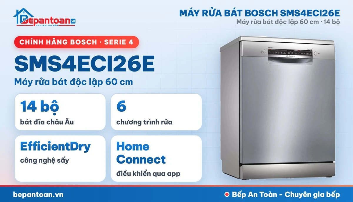 Máy rửa bát Bosch SMS4ECI26E - tổng quan