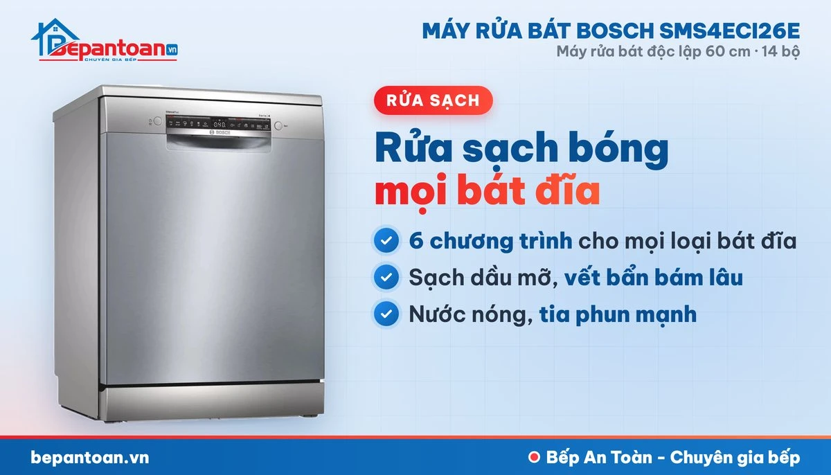 Máy rửa bát Bosch SMS4ECI26E - rửa sạch