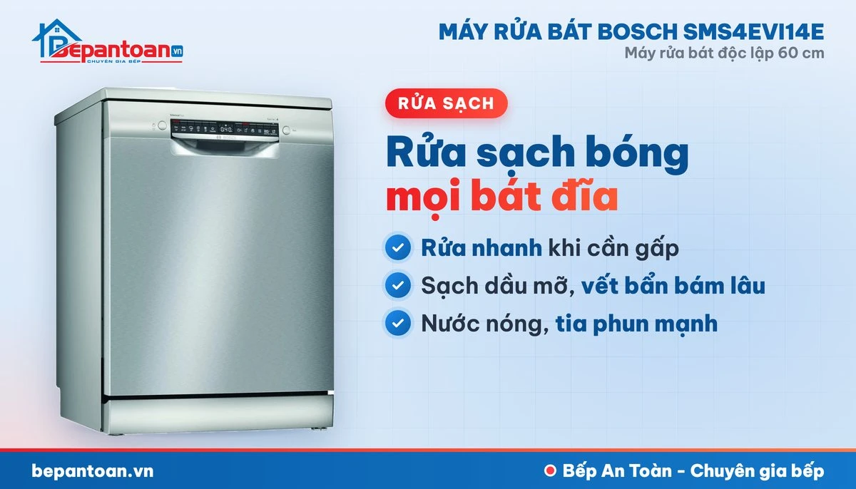 Máy rửa bát Bosch SMS4EVI14E - rửa sạch