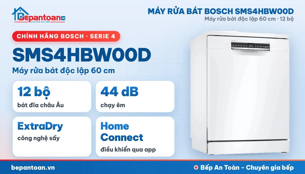 Máy rửa bát Bosch SMS4HBW00D - tổng quan