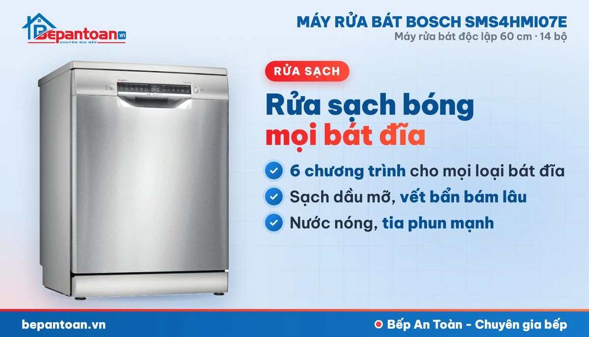 Máy rửa bát Bosch SMS4HMI07E - rửa sạch