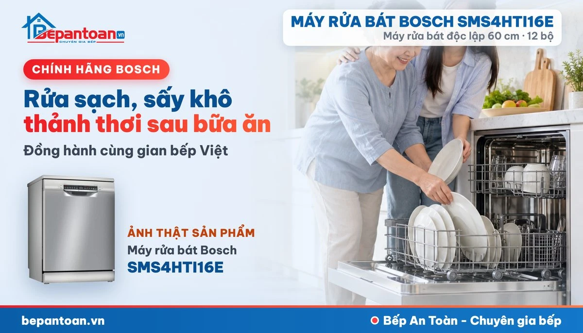 Máy rửa bát Bosch SMS4HTI16E - gia đình
