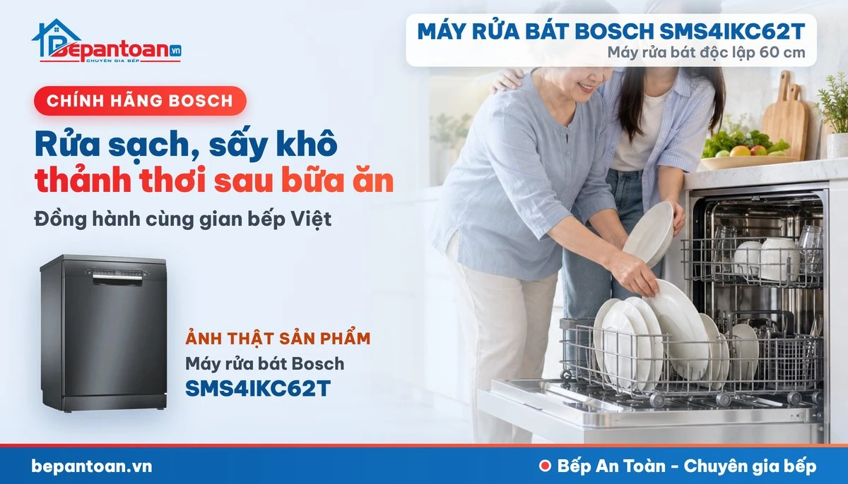 Máy rửa bát Bosch SMS4IKC62T - gia đình