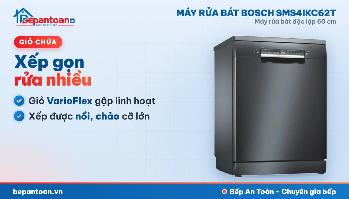 Máy rửa bát Bosch SMS4IKC62T - giỏ chứa