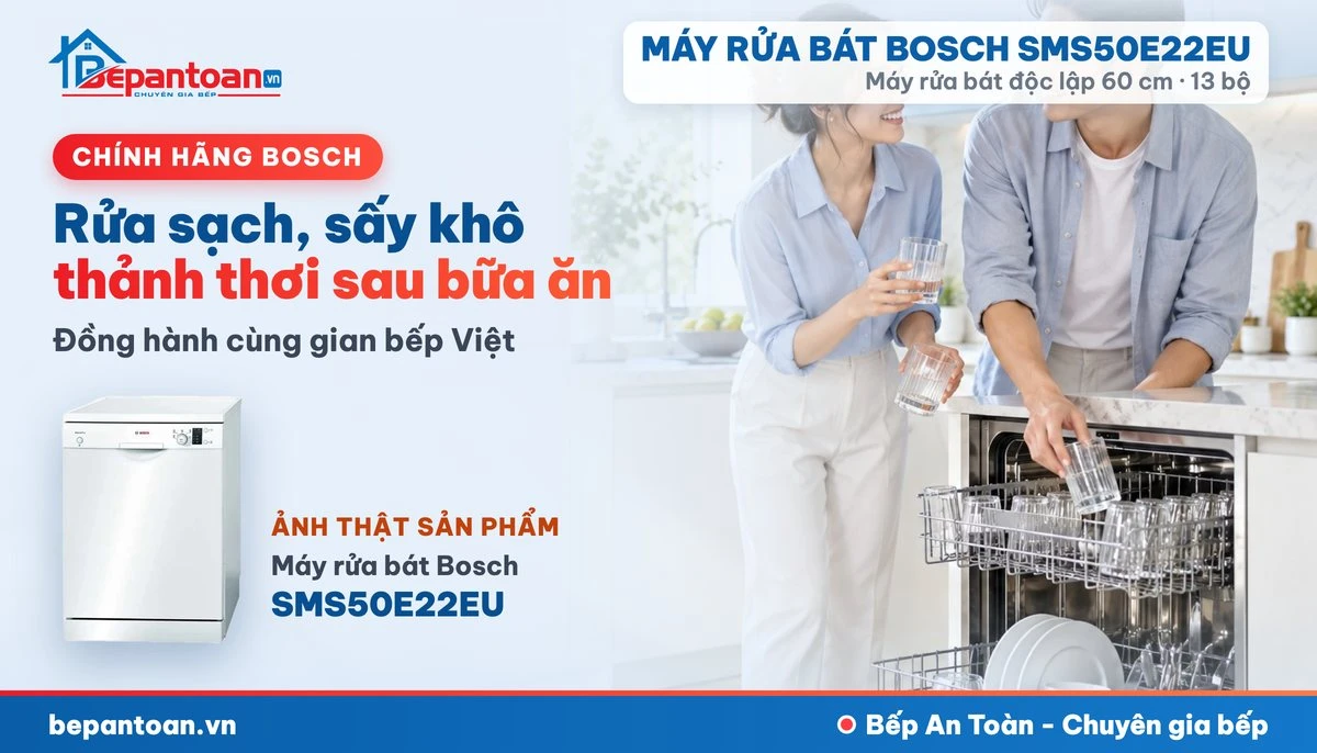 Máy rửa bát Bosch SMS50E22EU - gia đình