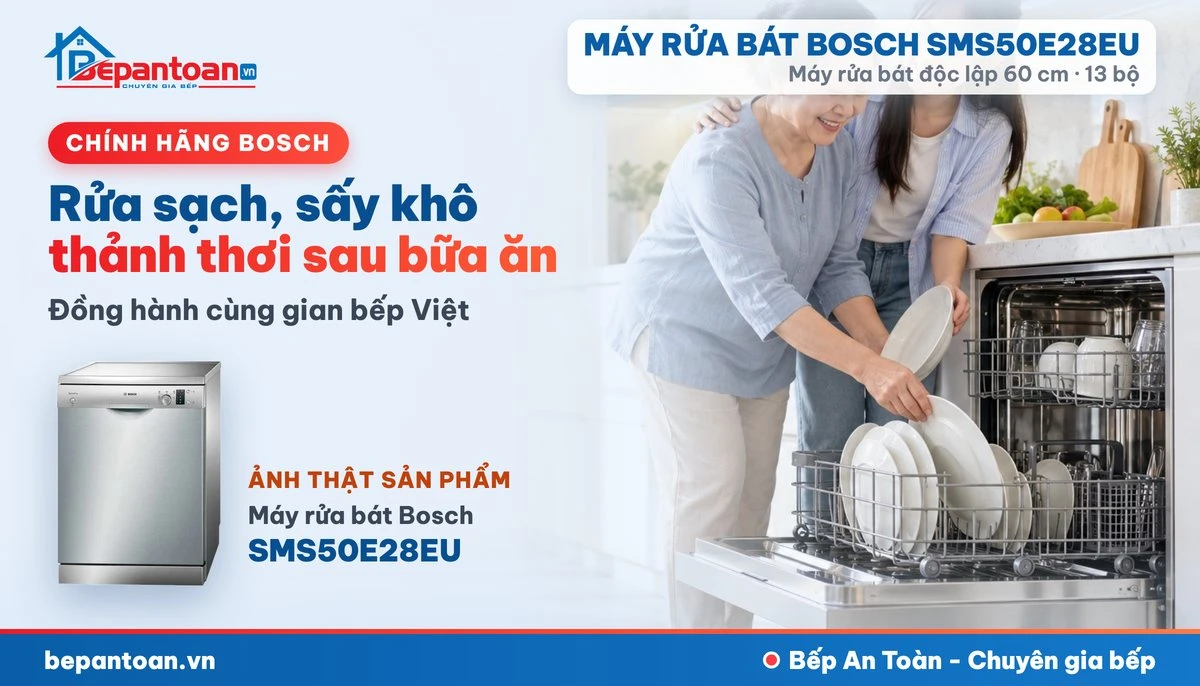 Máy rửa bát Bosch SMS50E28EU - gia đình