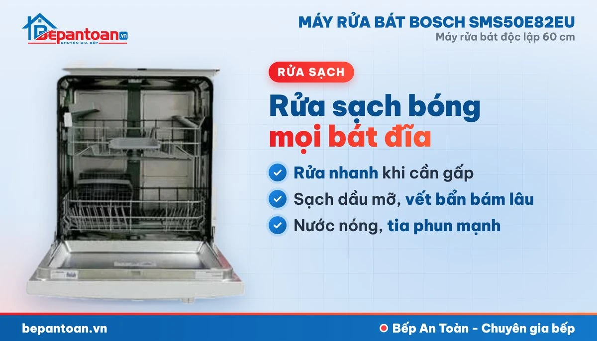 Máy rửa bát Bosch SMS50E82EU - rửa sạch