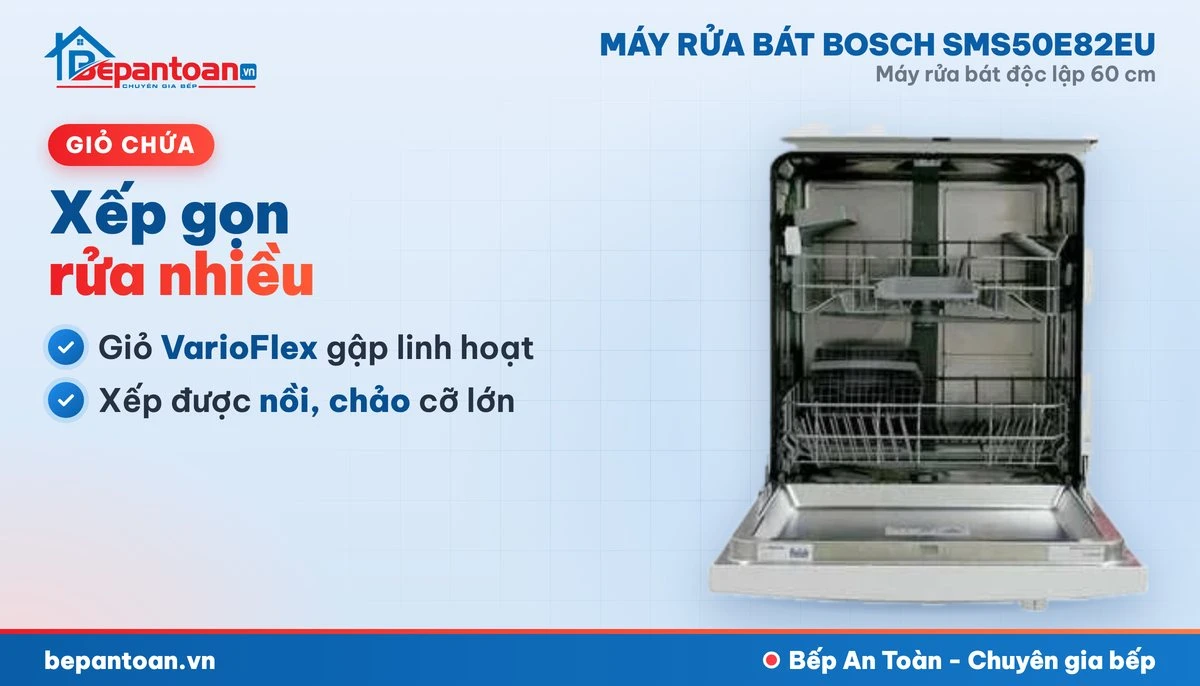 Máy rửa bát Bosch SMS50E82EU - giỏ chứa