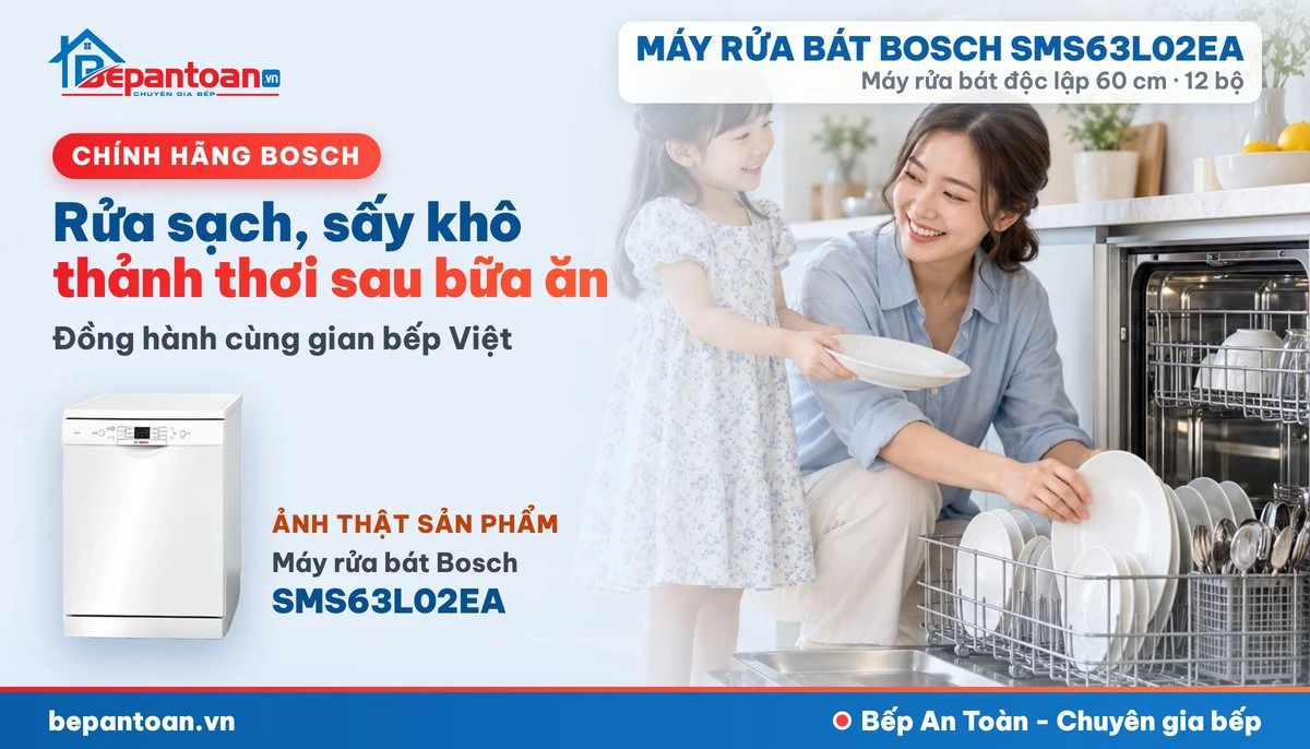 Máy rửa bát Bosch SMS63L02EA - gia đình