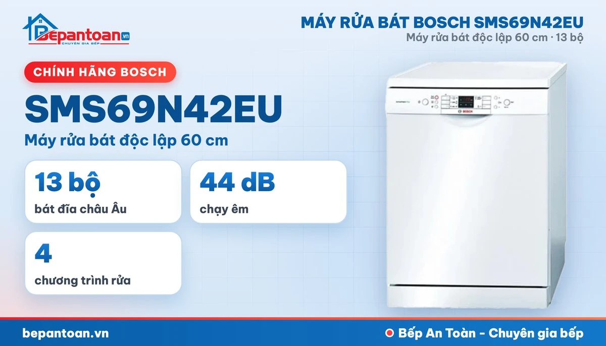 Máy rửa bát Bosch SMS69N42EU - tổng quan