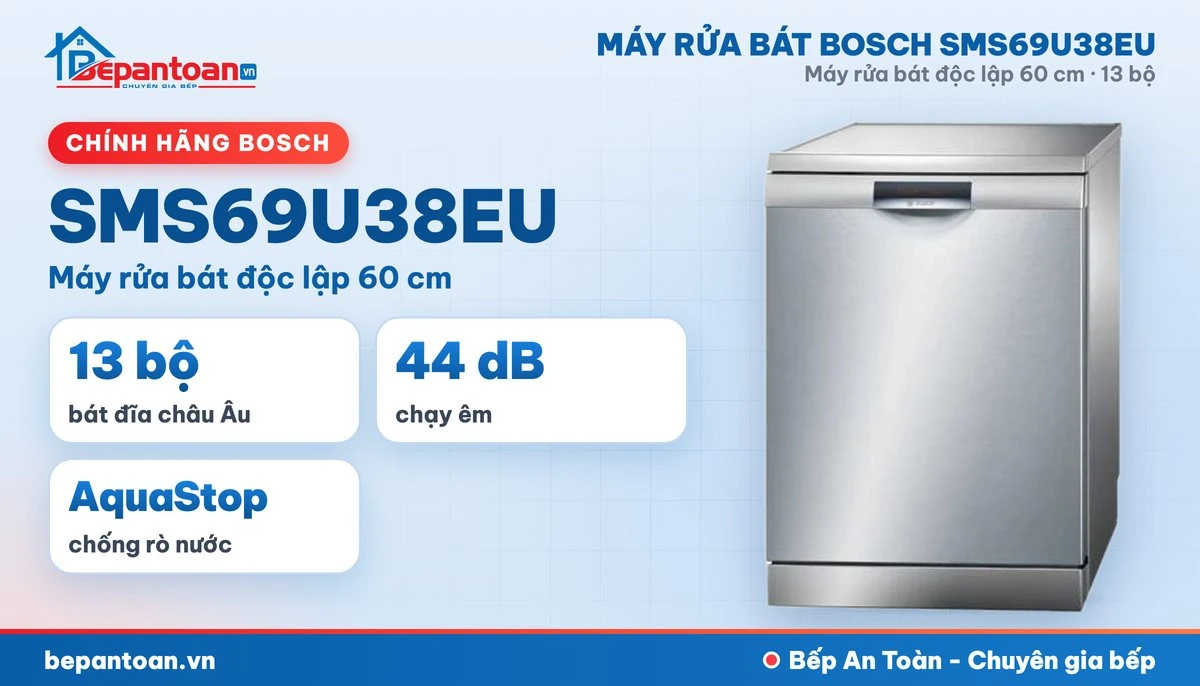 Máy rửa bát Bosch SMS69U38EU - tổng quan