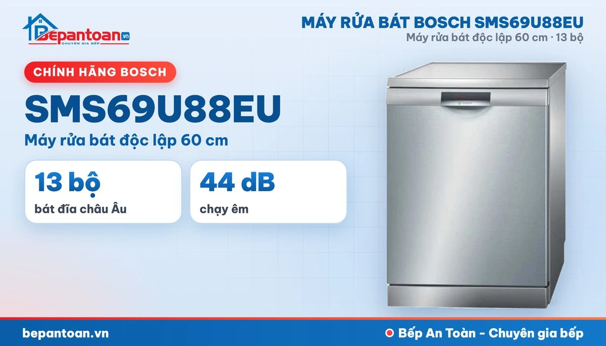 Máy rửa bát Bosch SMS69U88EU - tổng quan