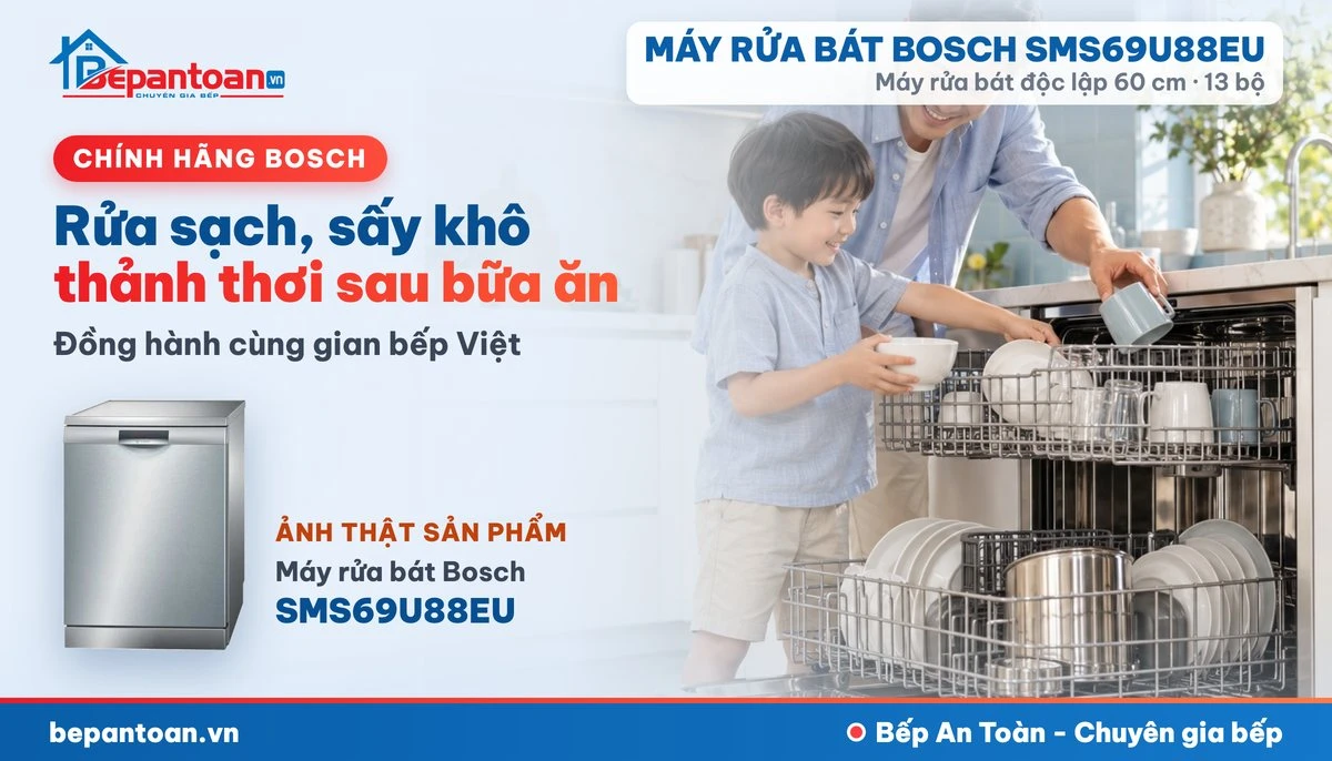 Máy rửa bát Bosch SMS69U88EU - gia đình