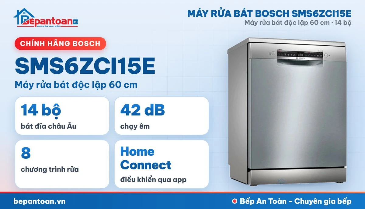 Máy rửa bát Bosch SMS6ZCI15E - tổng quan