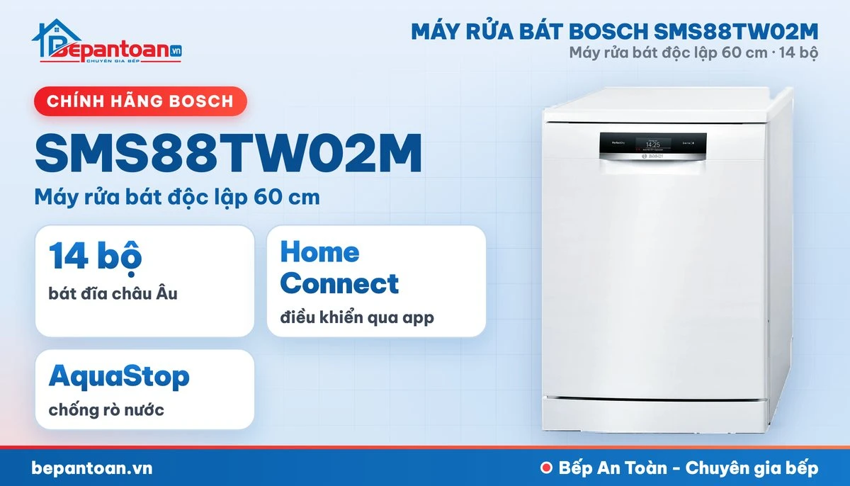 Máy rửa bát Bosch SMS88TW02M - tổng quan