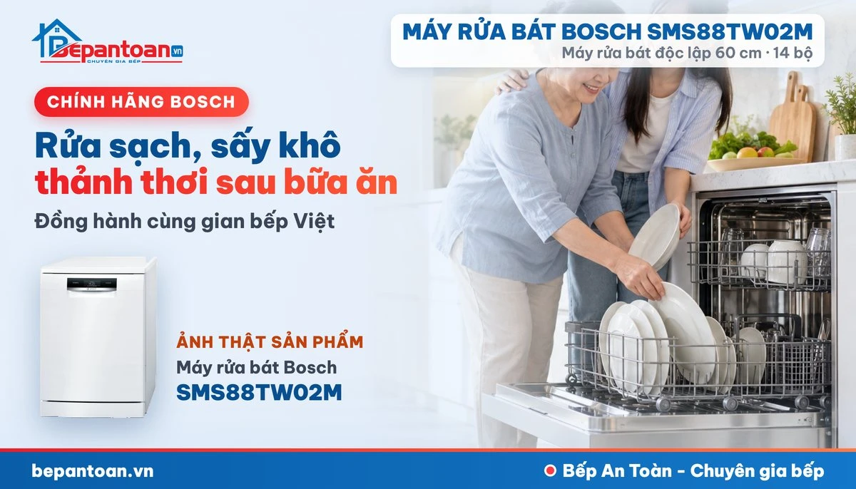 Máy rửa bát Bosch SMS88TW02M - gia đình