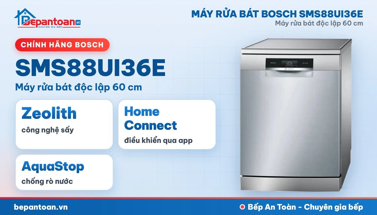 Máy rửa bát Bosch SMS88UI36E - tổng quan