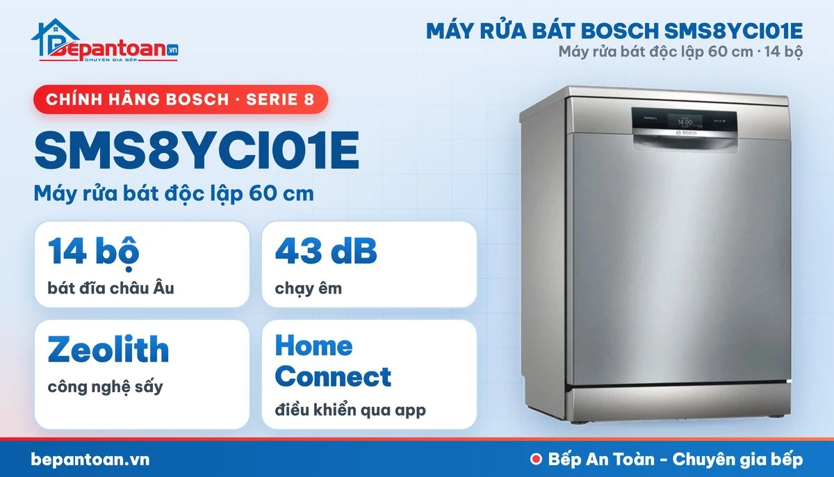 Máy rửa bát Bosch SMS8YCI01E - tổng quan