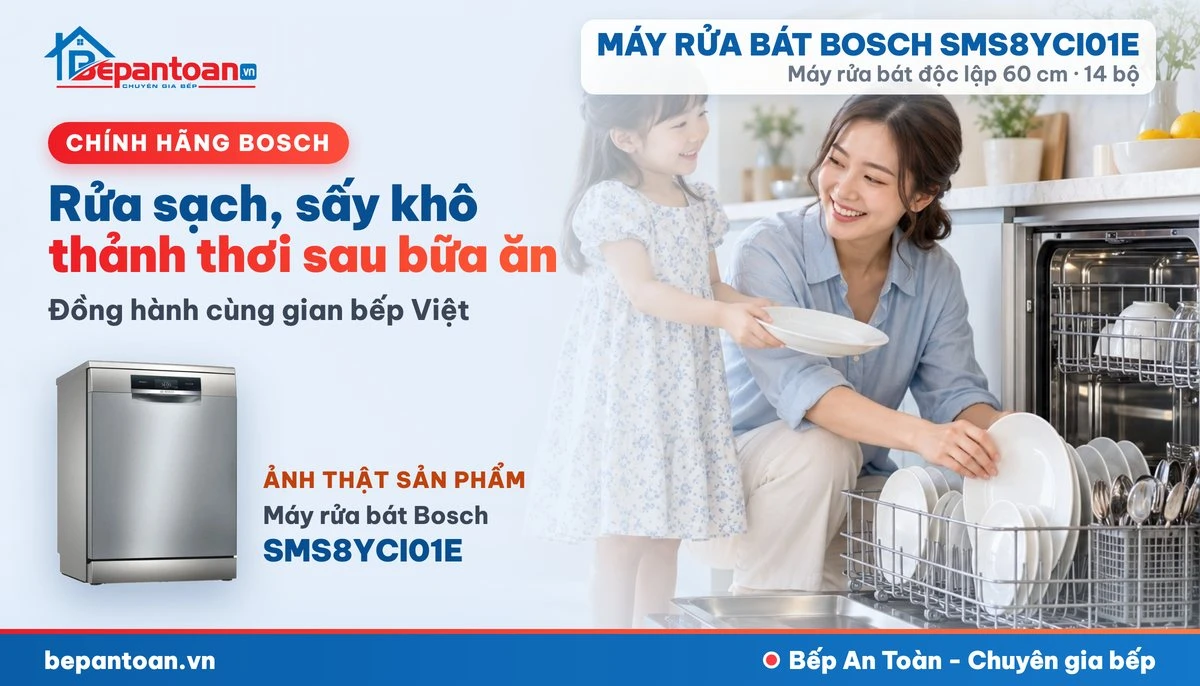 Máy rửa bát Bosch SMS8YCI01E - gia đình
