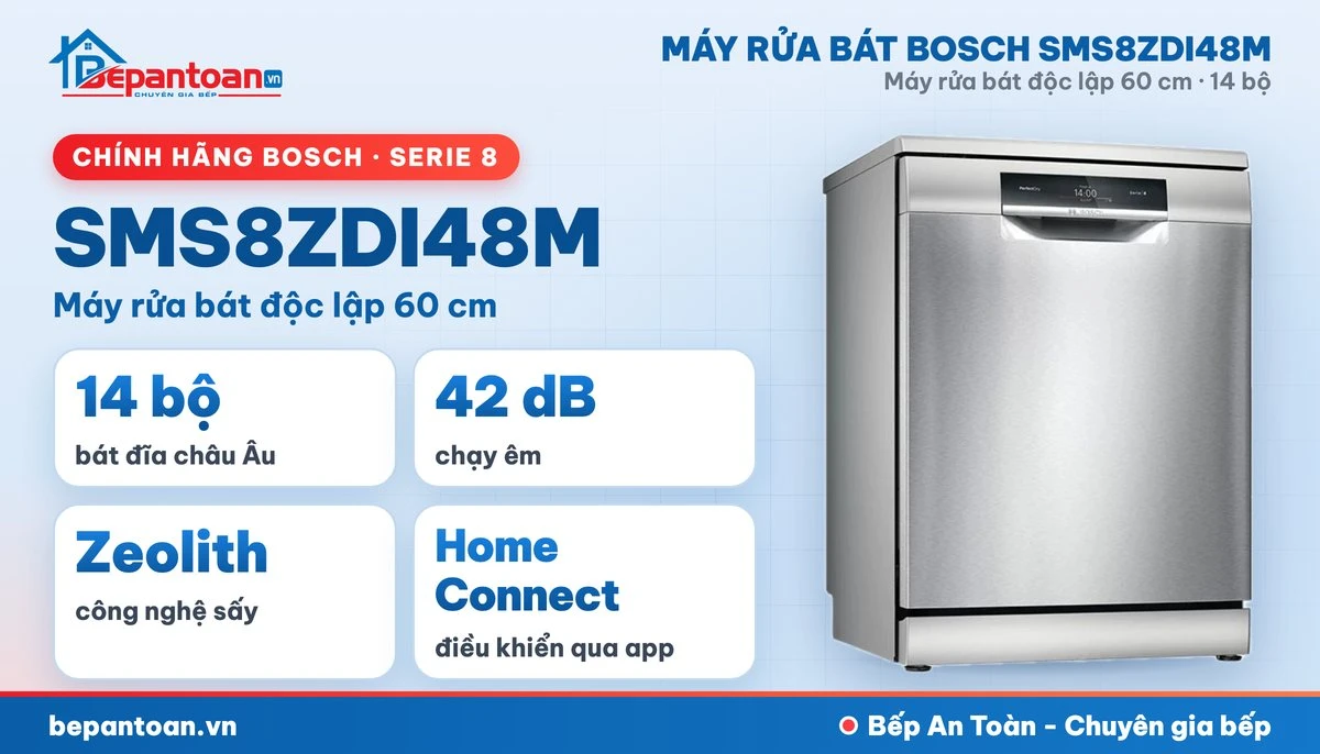 Máy rửa bát Bosch SMS8ZDI48M - tổng quan