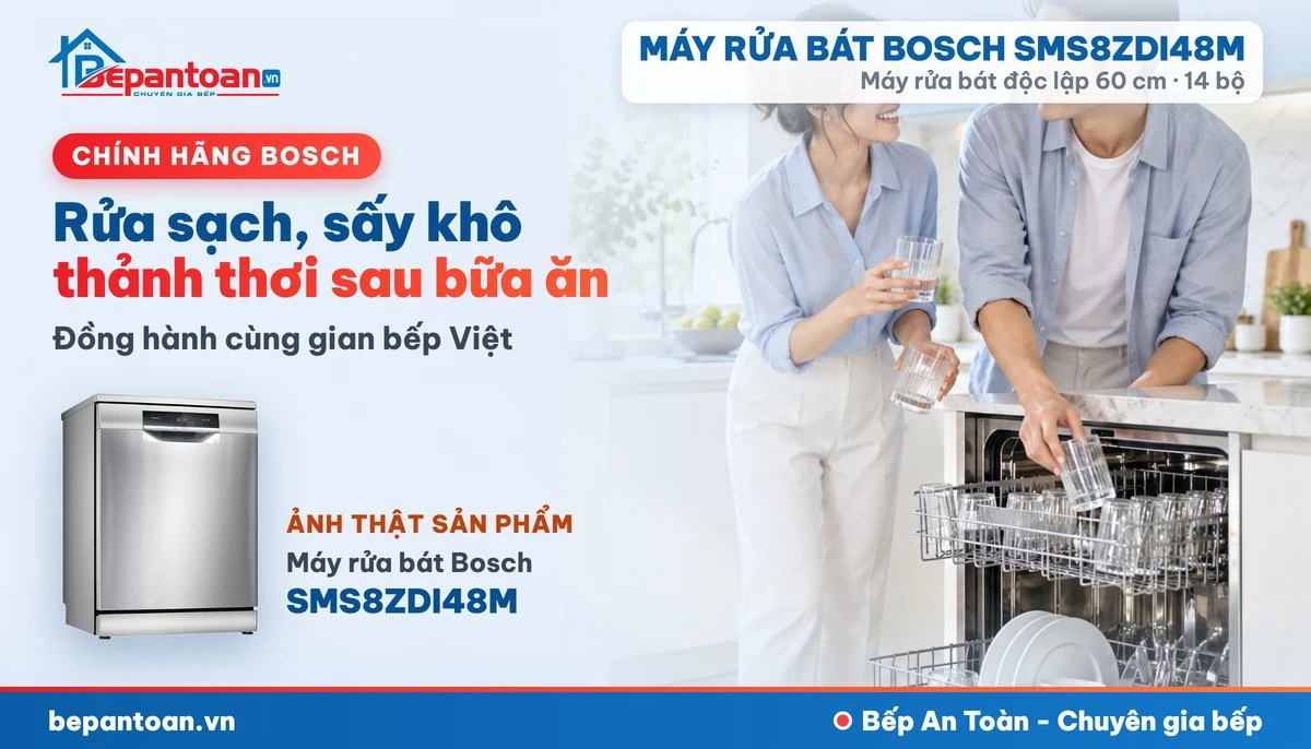 Máy rửa bát Bosch SMS8ZDI48M - gia đình