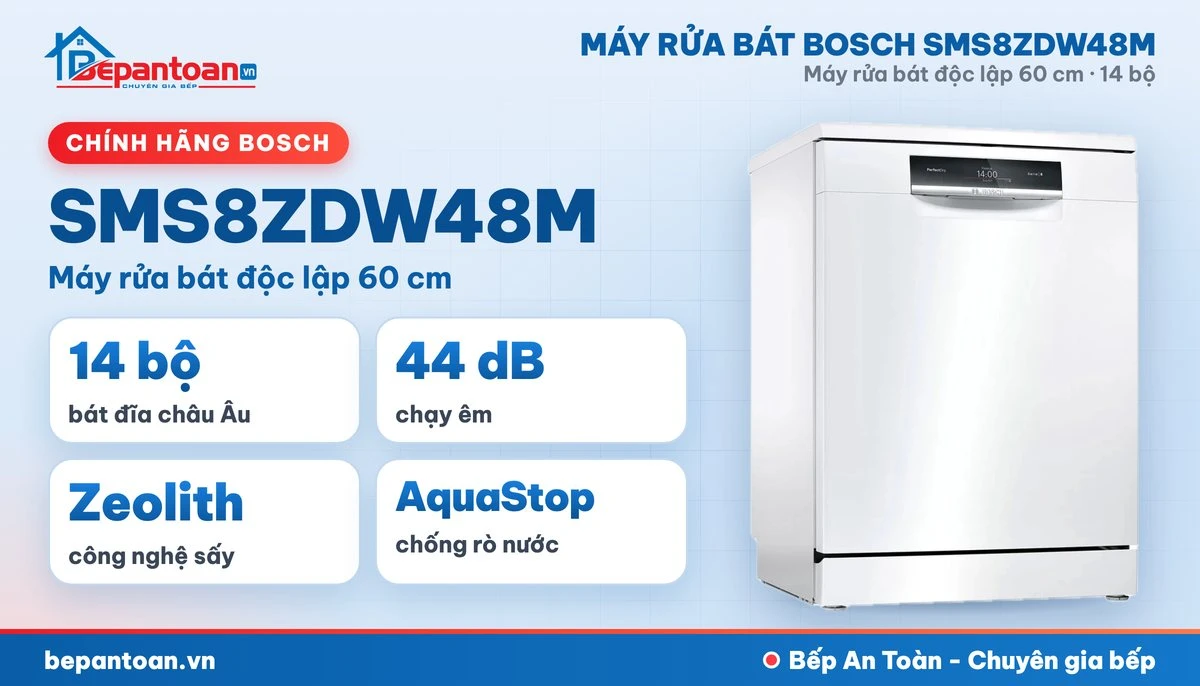 Máy rửa bát Bosch SMS8ZDW48M - tổng quan