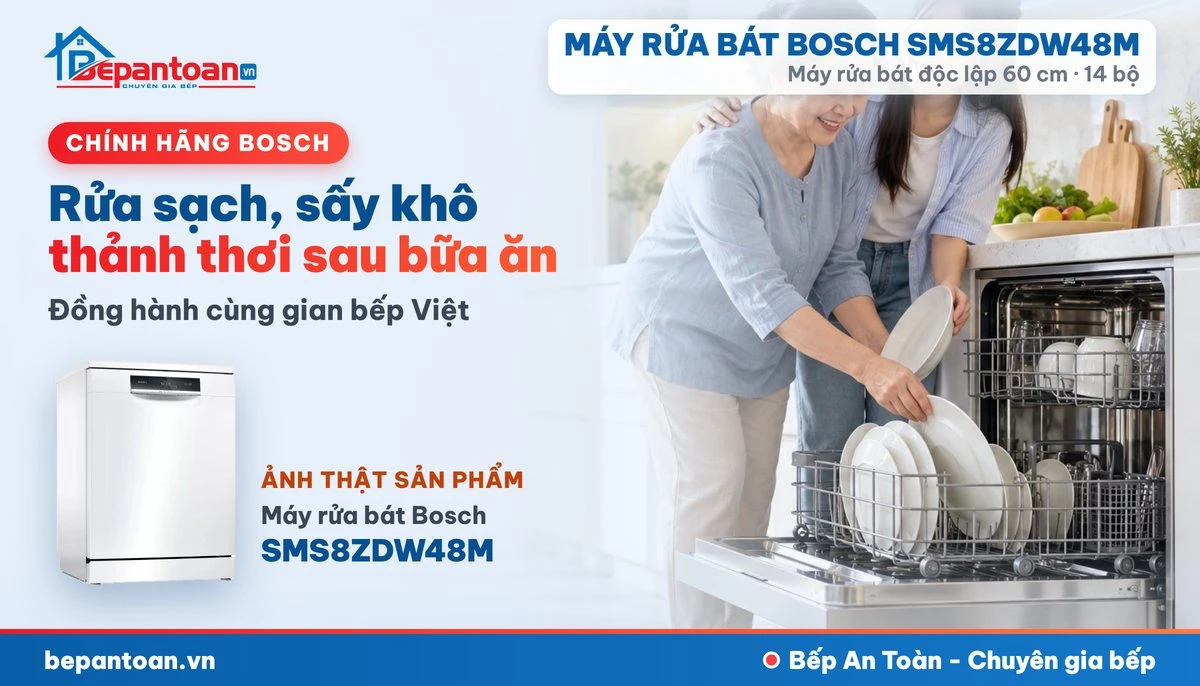 Máy rửa bát Bosch SMS8ZDW48M - gia đình