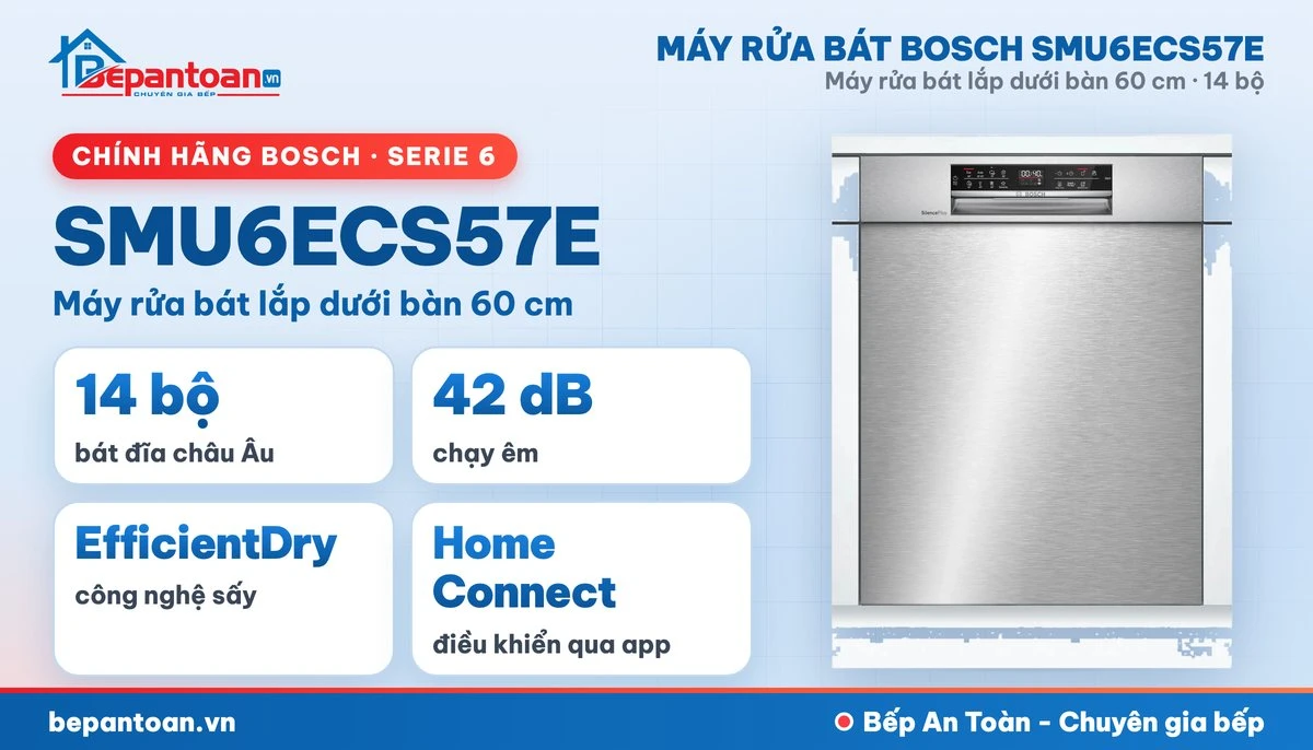 Máy rửa bát Bosch SMU6ECS57E - tổng quan