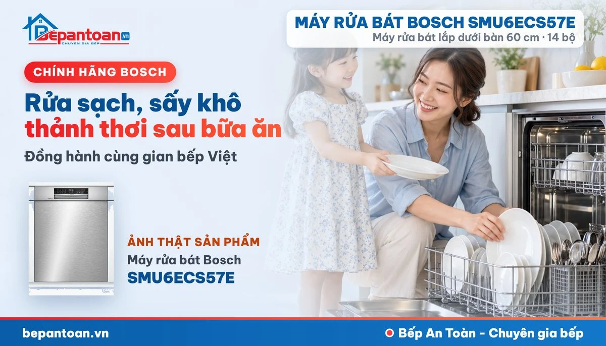 Máy rửa bát Bosch SMU6ECS57E - gia đình