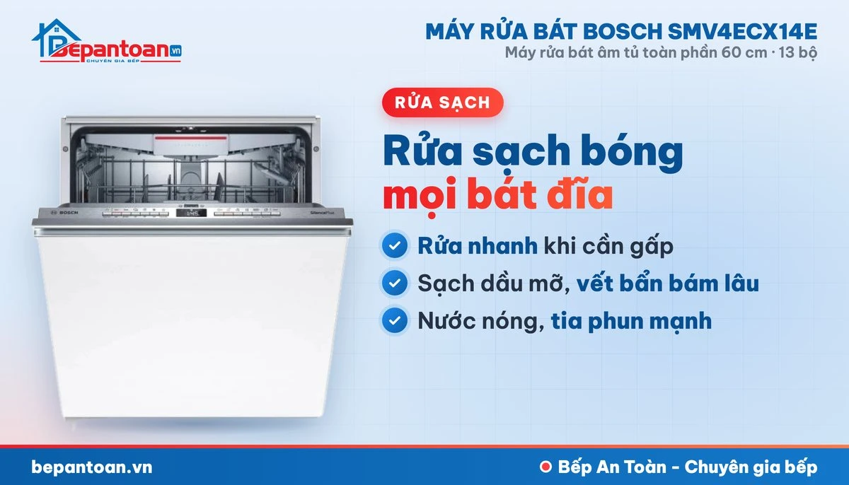 Máy rửa bát Bosch SMV4ECX14E - rửa sạch