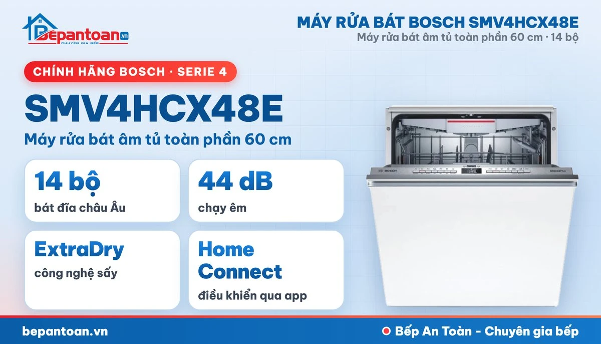 Máy rửa bát Bosch SMV4HCX48E - tổng quan