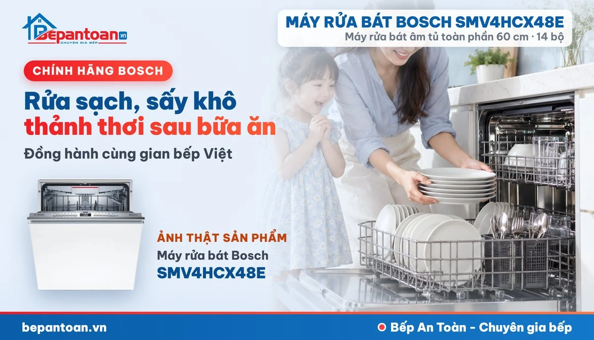Máy rửa bát Bosch SMV4HCX48E - gia đình