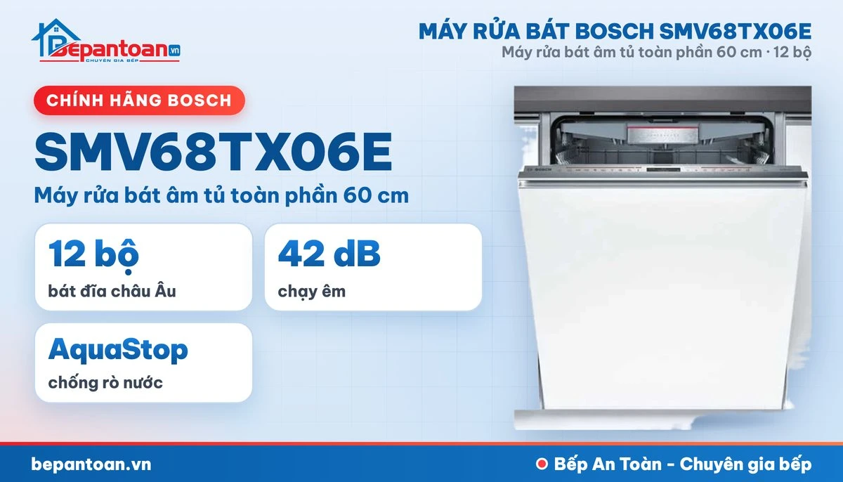 Máy rửa bát Bosch SMV68TX06E - tổng quan