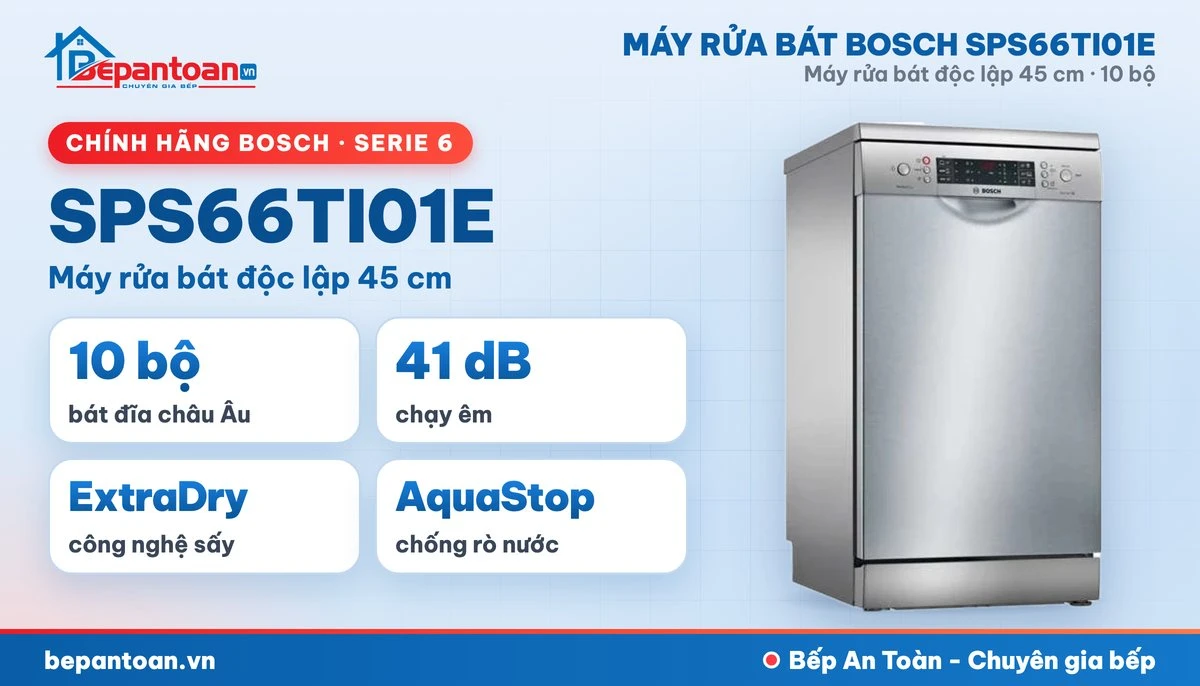 Máy rửa bát Bosch SPS66TI01E - tổng quan