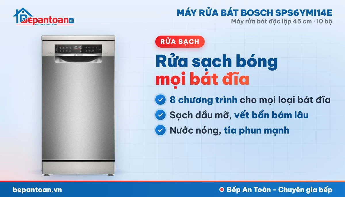 Máy rửa bát Bosch SPS6YMI14E - rửa sạch