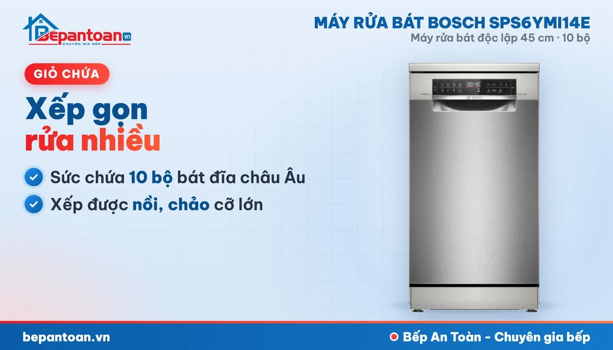 Máy rửa bát Bosch SPS6YMI14E - giỏ chứa