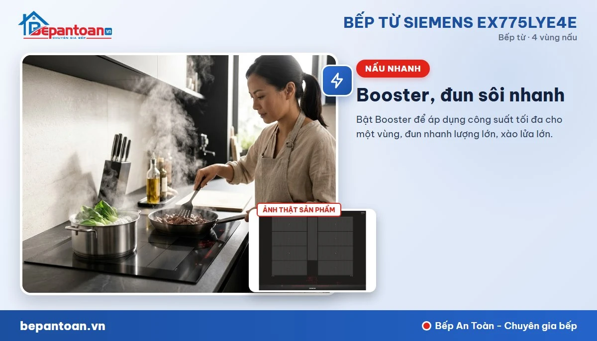 Bếp từ Siemens EX775LYE4E - Công suất mạnh