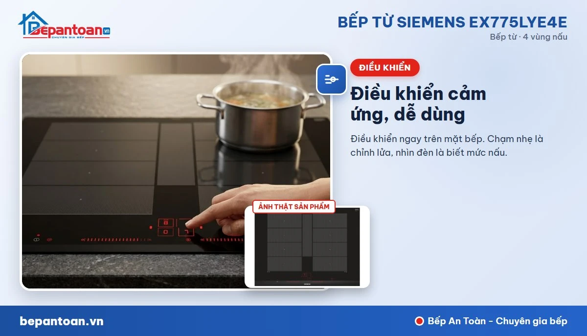 Bếp từ Siemens EX775LYE4E - Điều khiển Cảm ứng