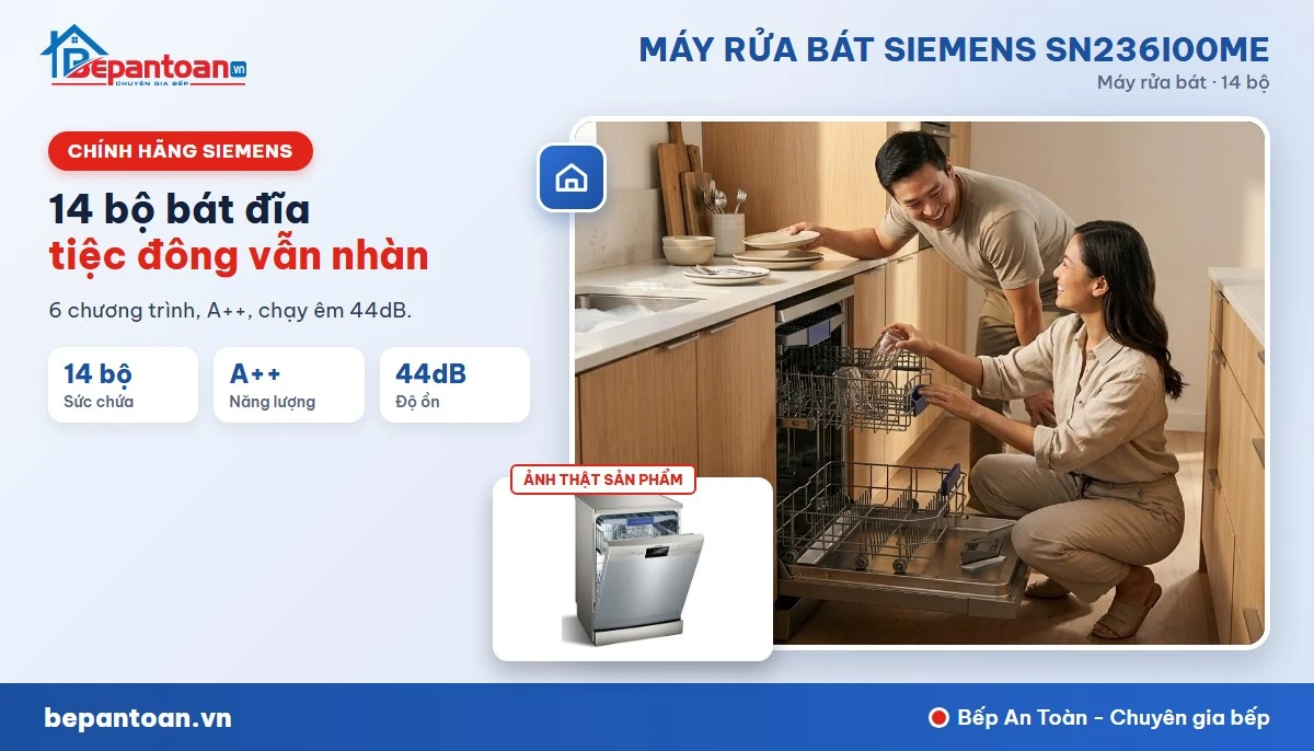 Máy rửa bát Siemens SN236I00ME - gia đình