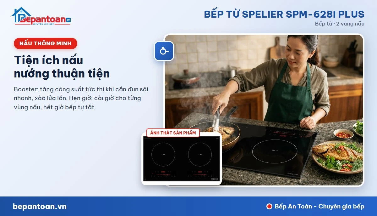 Bếp từ Spelier SPM-628I PLUS - Tiện ích nấu nướng