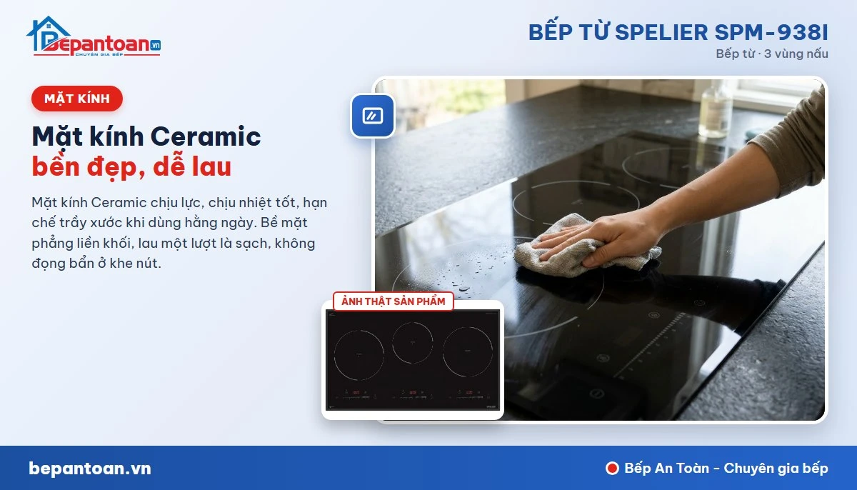 Bếp từ Spelier SPM-938I - Mặt kính Ceramic