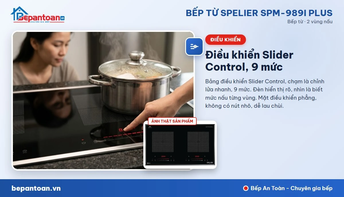 Bếp từ Spelier SPM-989I PLUS - Điều khiển Slider Control