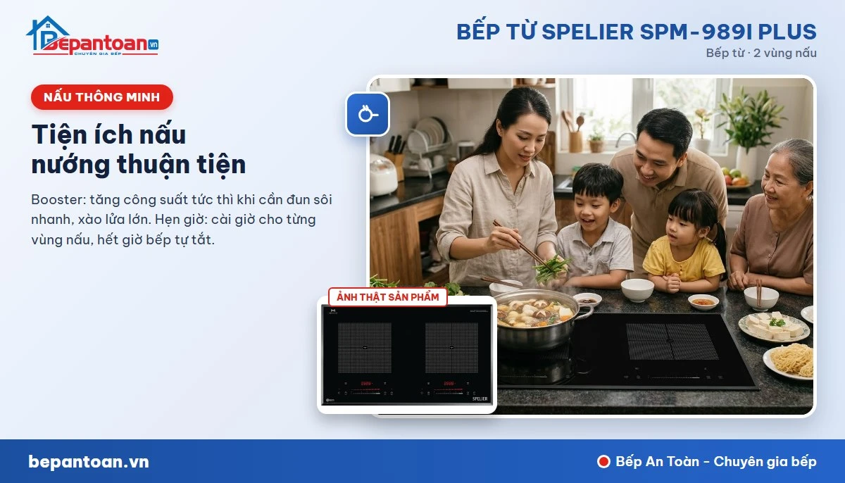 Bếp từ Spelier SPM-989I PLUS - Tiện ích nấu nướng
