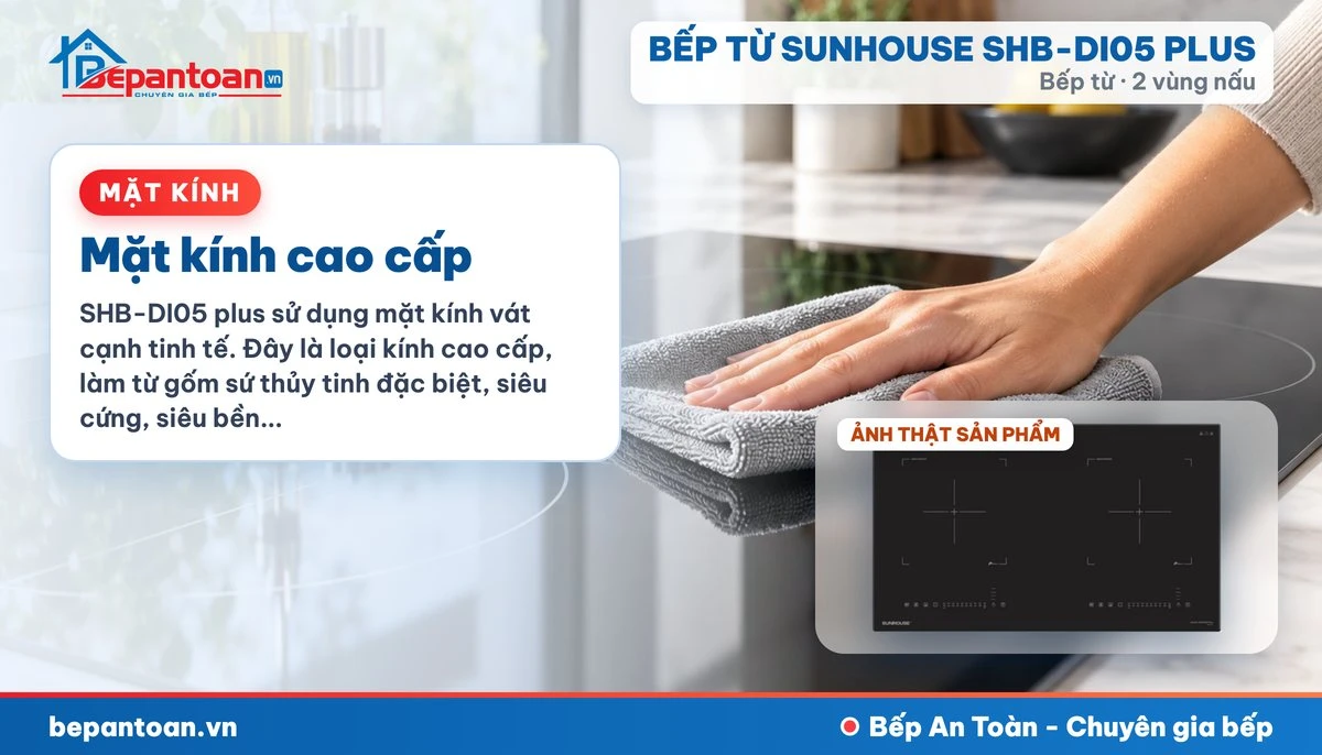 Bếp từ Sunhouse SHB-DI05 PLUS - Mặt kính cao cấp