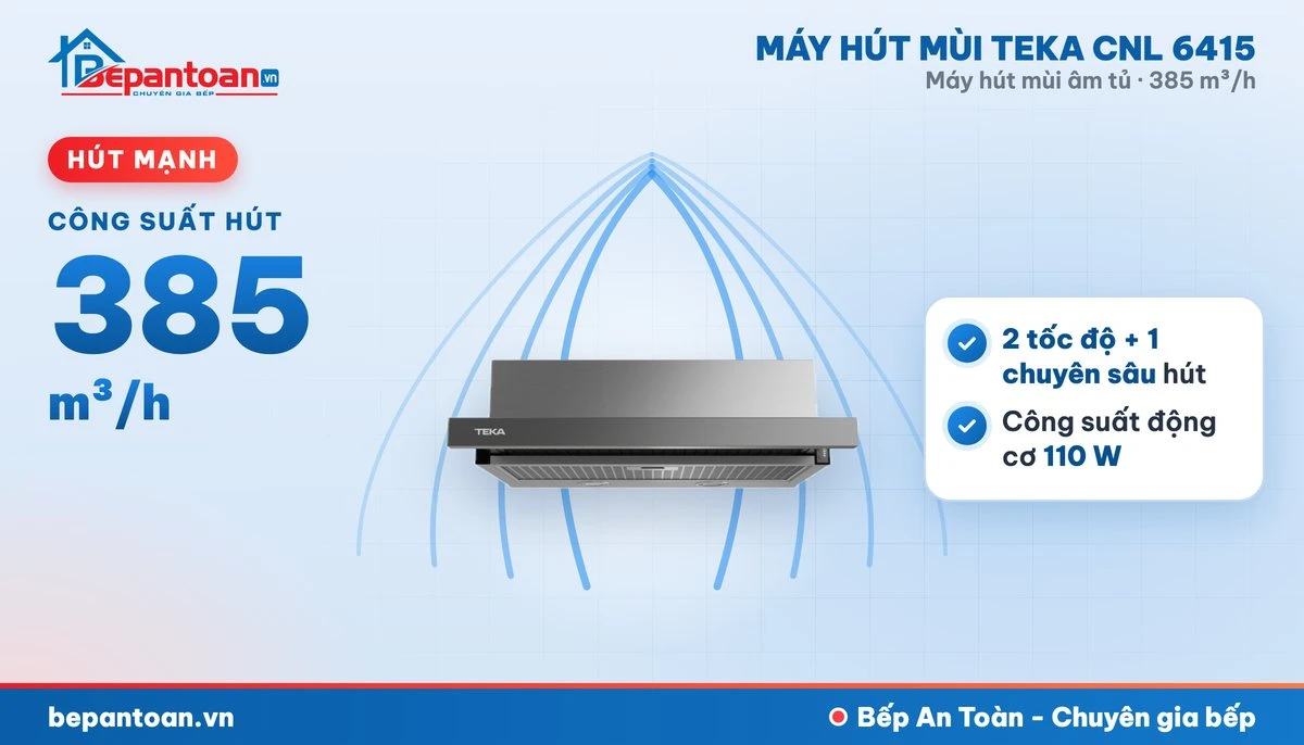 Máy hút mùi âm tủ Teka CNL 6415 - hút mạnh 385 m³/h