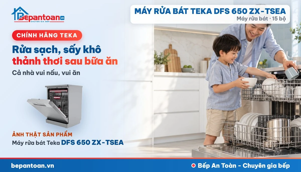 Máy rửa bát Teka DFS 650 ZX-TSEA - gia đình
