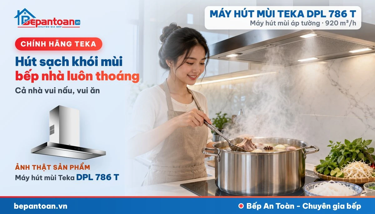 Máy hút mùi áp tường Teka DPL 786 T - gia đình